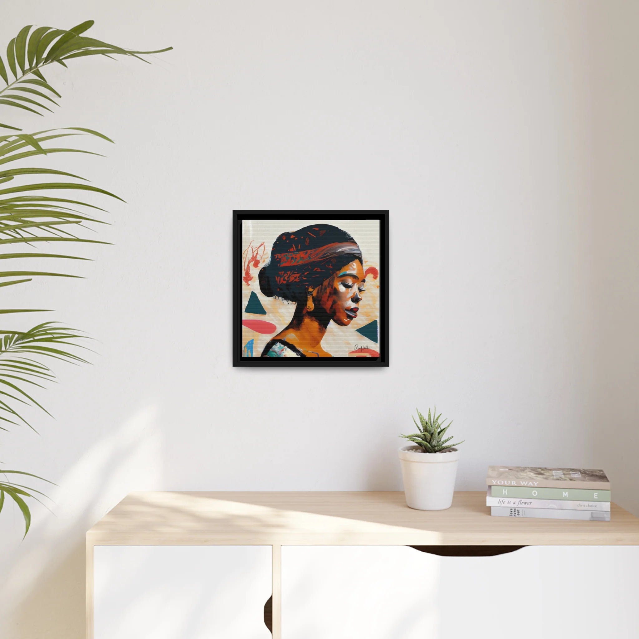 African Queen Canvas Wall Art with Frame - Queennoble