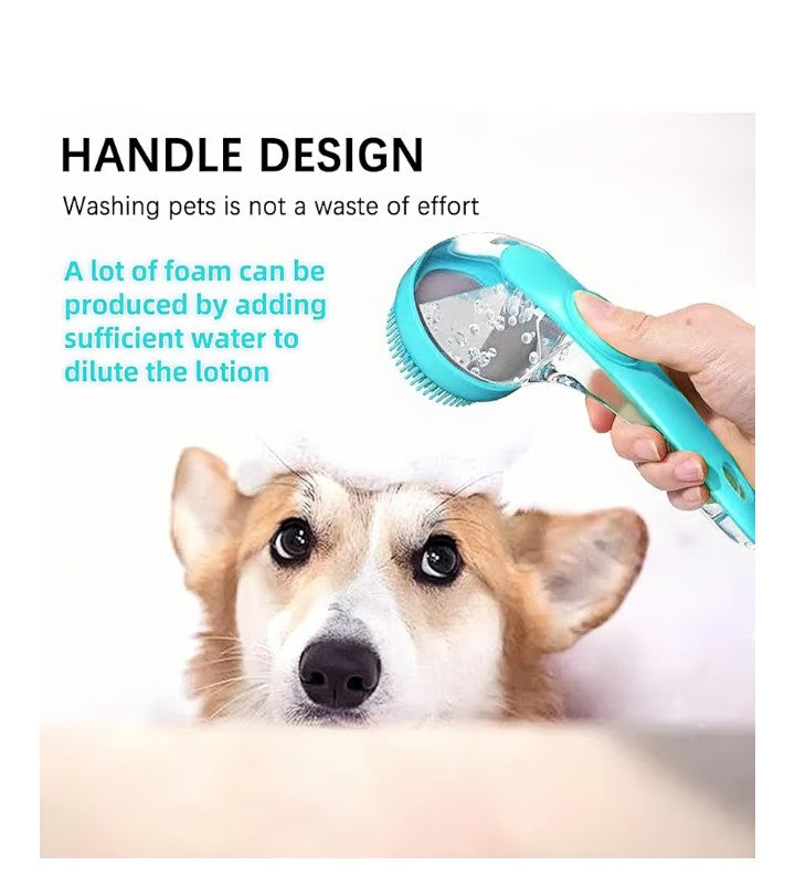 Multi-Functional Pet Bath Brush with Shampoo Dispenser
