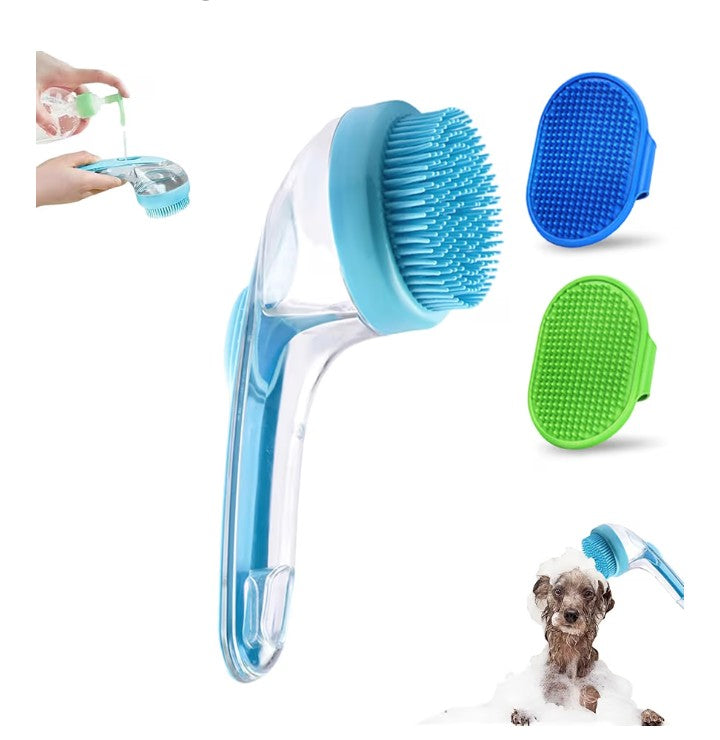 Multi-Functional Pet Bath Brush with Shampoo Dispenser